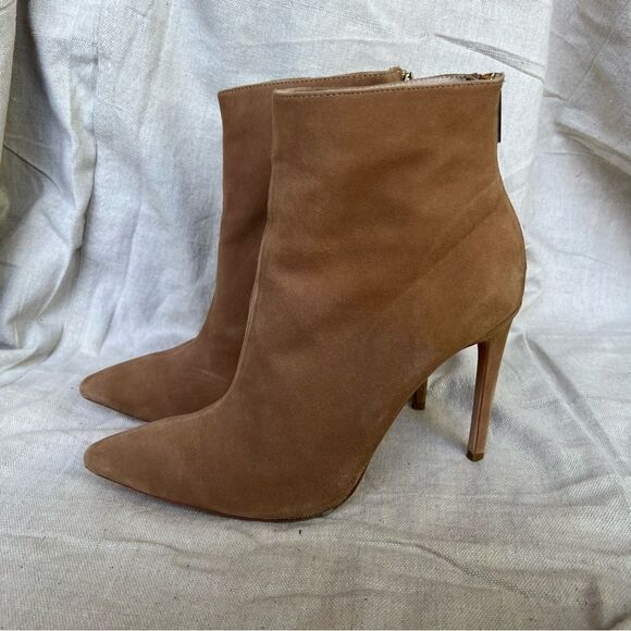 RAYE Suede All Leather Ankle Bootie Taupe Size 9.5 - Picture 1 of 5
